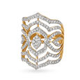 Royal 18 Karat Yellow Gold And Diamond Tiered Finger Ring 2