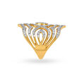 Royal 18 Karat Yellow Gold And Diamond Tiered Finger Ring 3