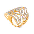 Royal 18 Karat Yellow Gold And Diamond Tiered Finger Ring 4