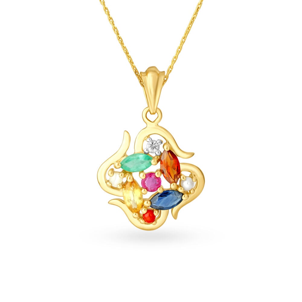 Buy Splendent Navaratna Pendant at Best Price Tanishq US