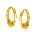 Ornate 18 Karat Gold Geometric Beaded Hoop Earrings,,hi-res 