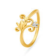 Sophisticated Floral Gold Ring,,hi-res 