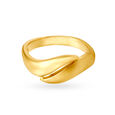 Enrapturing Yellow Gold Waved Finger Ring,,hi-res 2