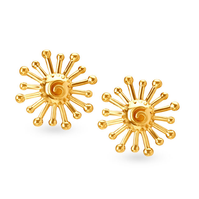 Contemporary Radiant Gold Stud Earrings,,hi-res 