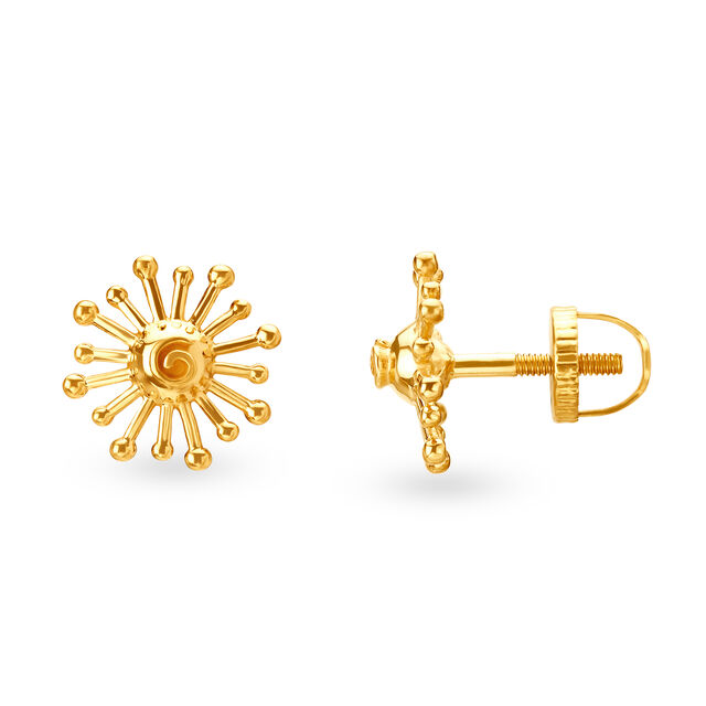 Contemporary Radiant Gold Stud Earrings,,hi-res 2