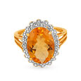 Gleaming 18 Karat Gold And Citrine Oval Ring,,hi-res 2