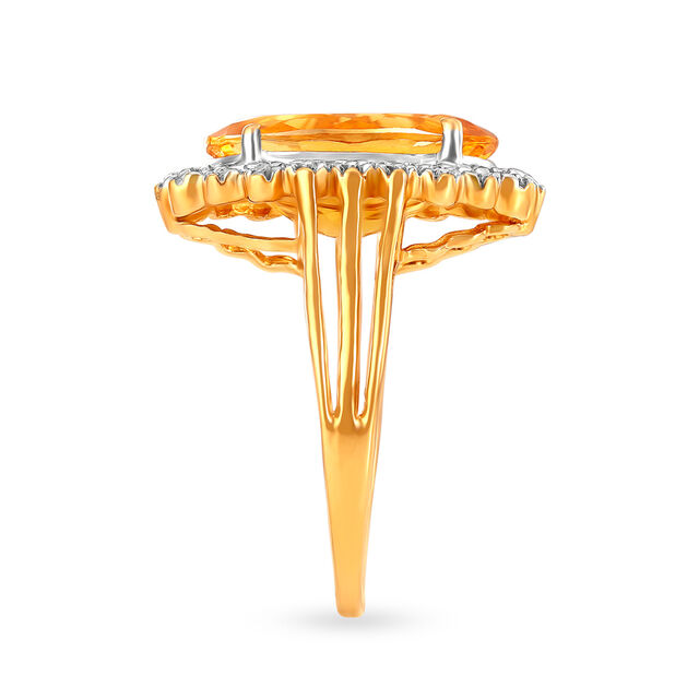 Gleaming 18 Karat Gold And Citrine Oval Ring,,hi-res 3