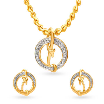 Hermes Diamond Pendant Earrings Set