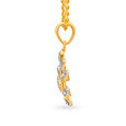 Leaf Inspired Gold Pendant and Earrings Set,,hi-res 3