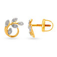 Leaf Inspired Gold Pendant and Earrings Set,,hi-res 4