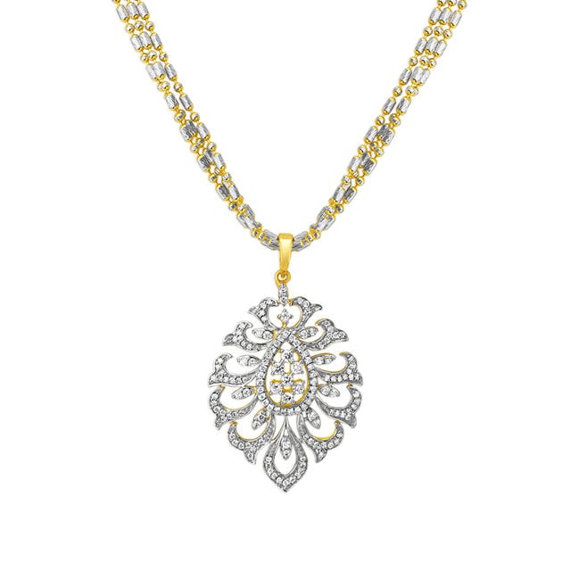 Dual Chain Floral Necklace,,hi-res 