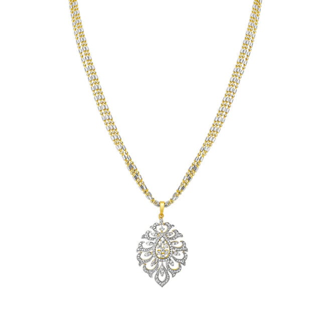 Dual Chain Floral Necklace,,hi-res 2