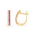 Diamond and Ruby Adorned Exuberant Gold Bali Hoops,,hi-res 2