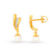 Marvellous Contemporary Diamond with Pearls Hoop Earrings,,hi-res 2