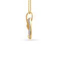 Circular Leaf Motif Diamond Pendant 2