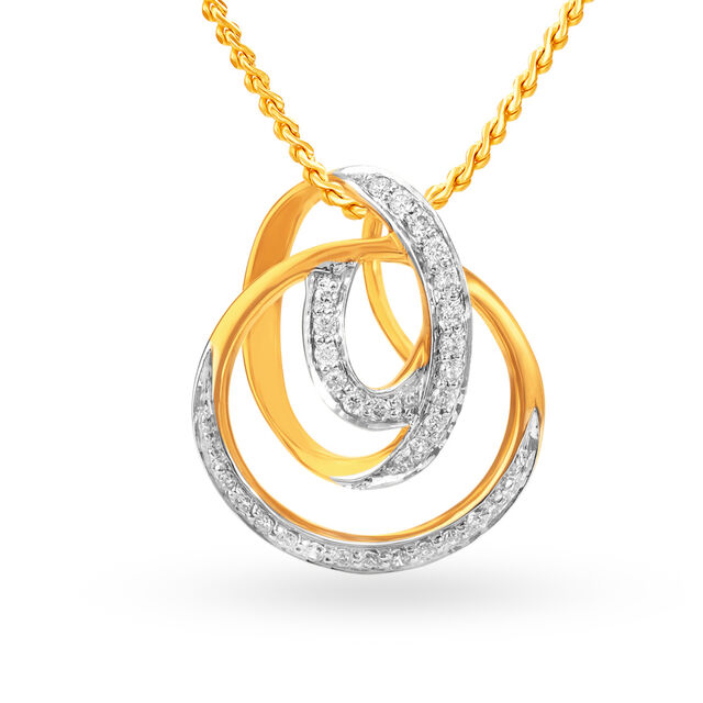 Multiple Ellipse Motif Diamond Pendant 