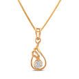 Elegant 18 Karat Yellow Gold And Diamond Teardrop Pendant,,hi-res 