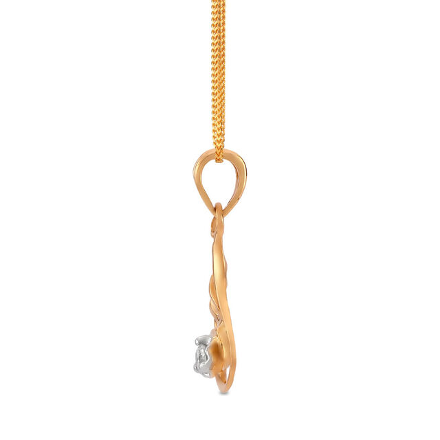 Elegant 18 Karat Yellow Gold And Diamond Teardrop Pendant,,hi-res 2