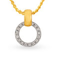 Circular Hollowed Coin Design Diamond Pendant 