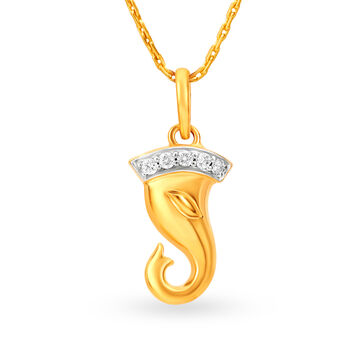 Divine Ganesha Gold and Diamond Pendant