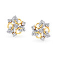 Elaborate Leaf Pattern Diamond Stud Earrings,,hi-res 2
