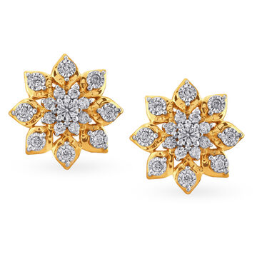 Blissful Diamond Studs in 18K Yellow & White Gold for Women