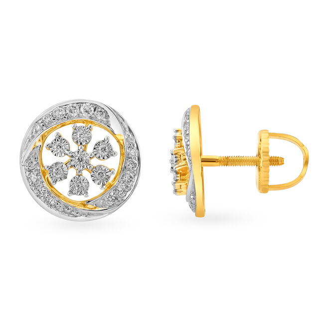 Blooming Flowers Gold and Diamond Stud Earrings,,hi-res 2