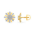 Dazzling Floral Solitaire Look Diamond Stud Earrings 2