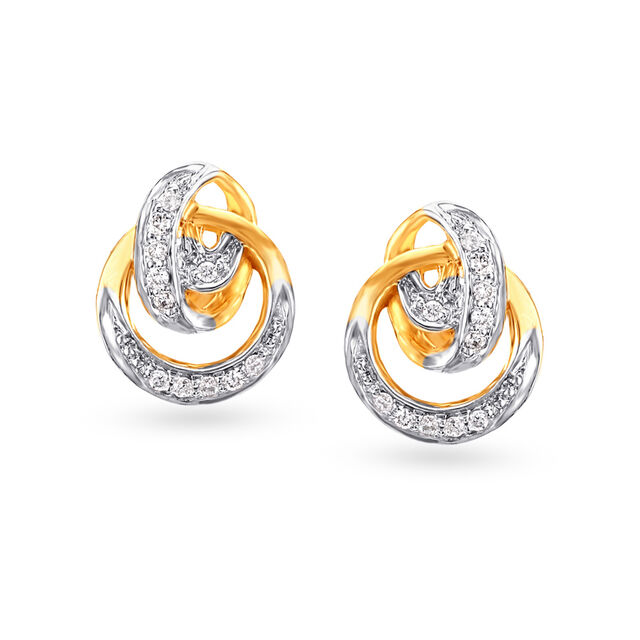 Contemporary Diamond Eternity Stud Earrings 2