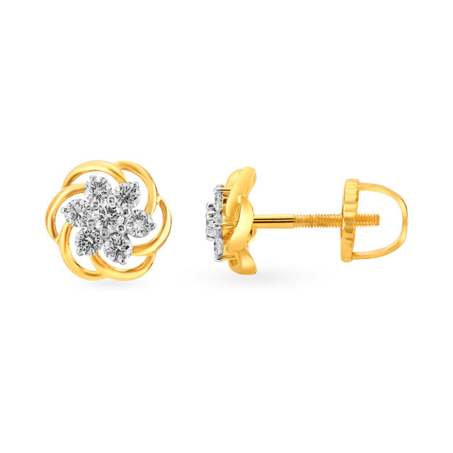 Captivating Floral Diamond Stud Earrings,,hi-res 2