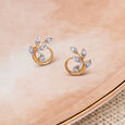 Contemporary Leaf Pattern Stud Earrings,,hi-res 