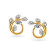 Contemporary Leaf Pattern Stud Earrings,,hi-res 2