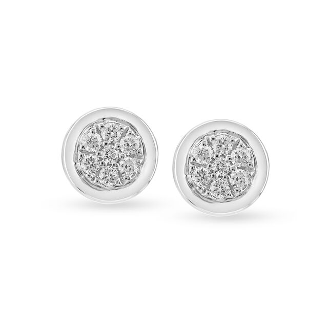 Sleek Seven Stone Diamond Stud Earrings 