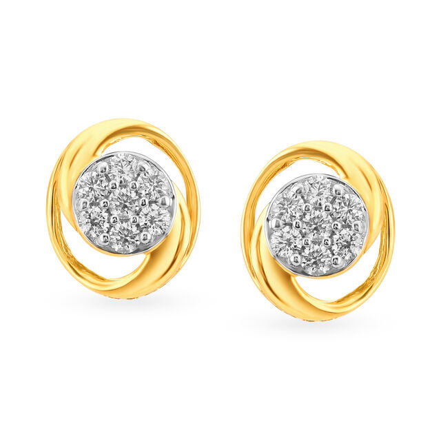 Contemporary Diamond Stud Earrings 