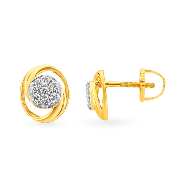Contemporary Diamond Stud Earrings 2