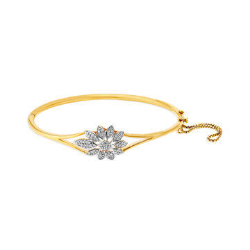 Graceful Floral Diamond Bangle