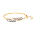 Shimmering Leaf Diamond Bangle,,hi-res 