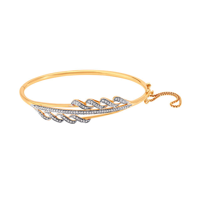 Shimmering Leaf Diamond Bangle,,hi-res 