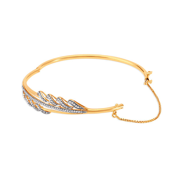 Shimmering Leaf Diamond Bangle,,hi-res 2