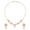 Striking Snowflake Gold and Diamond Necklace Set 