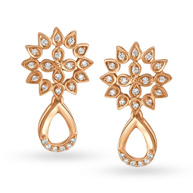 Striking Snowflake Gold and Diamond Necklace Set 2