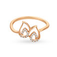 Charming 18 Karat Rose Gold And Diamond Leaf Ring 2