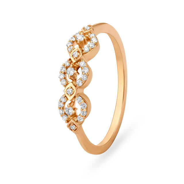Enchanting 18 Karat Rose Gold Interlocking Design Ring 