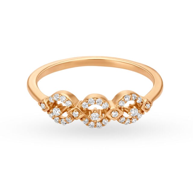 Enchanting 18 Karat Rose Gold Interlocking Design Ring 2