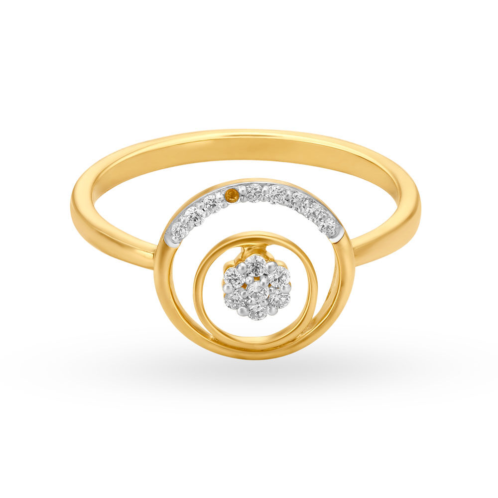 Buy Charming 18 Karat Gold Concentric Ring at Best Price | Tanishq UAE