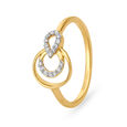 Sophisticated 18 Karat Yellow Gold And Diamond Teardrop Finger Ring 