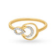 Sophisticated 18 Karat Yellow Gold And Diamond Teardrop Finger Ring 2