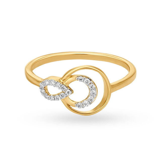 Sophisticated 18 Karat Yellow Gold And Diamond Teardrop Finger Ring 2