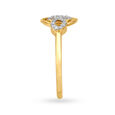 Sophisticated 18 Karat Yellow Gold And Diamond Teardrop Finger Ring 3