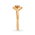Glimmering 18 Karat Rose Gold And Diamond Leaf Finger Ring 3